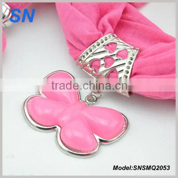 Pink butterfly pattern pendant scarf/pink lovely scarf