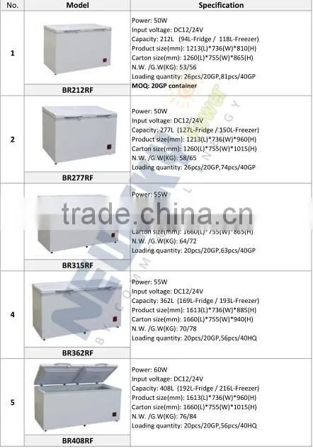 DC12V 24V solar deep freezer solar powered freezer solar refrigerator fridge freezer