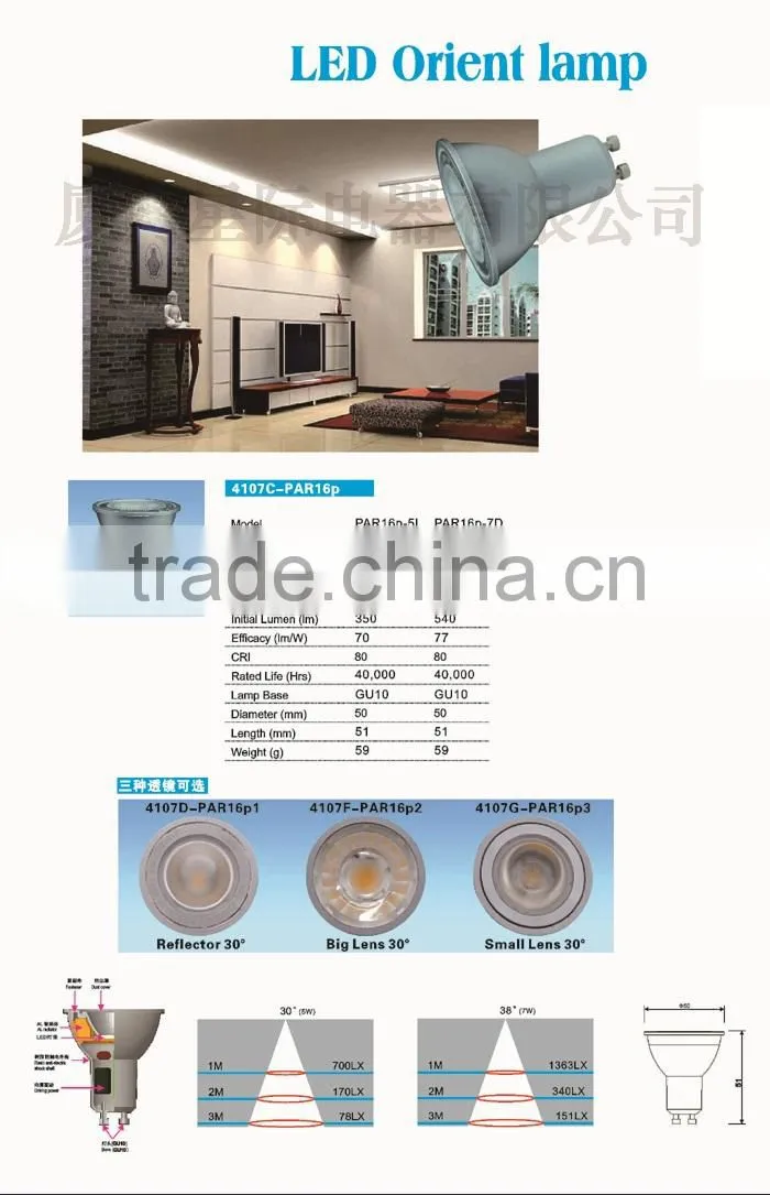 cob led gu10 6w 7w ce rohs