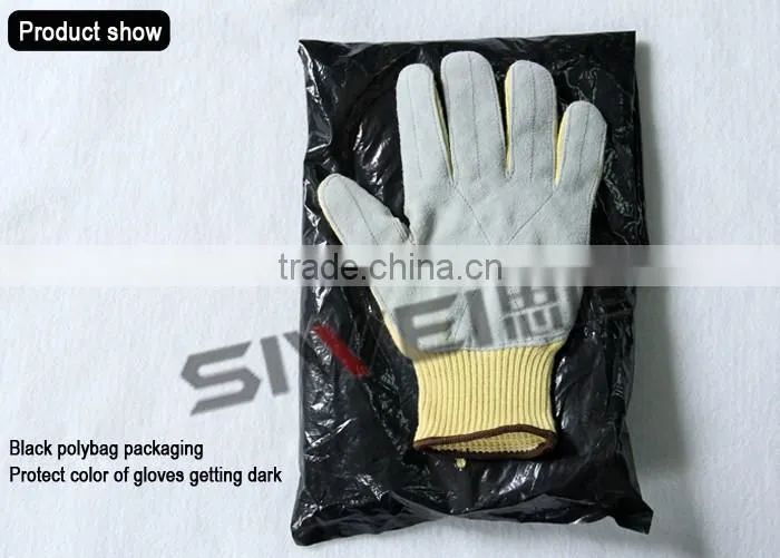 Seeway 2016 protective Para-Aramid gloves fireproof cut resistant Para-Aramid gloves with cow leather sewing