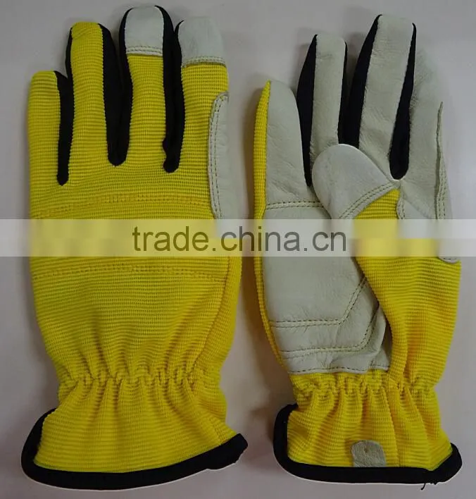 2015 NEw Design Gardening Gloves, Pig Leather safety Glove, Working Gloves, Protection Equipment, Lady Size