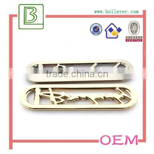 custom metal logo emblem for handbag