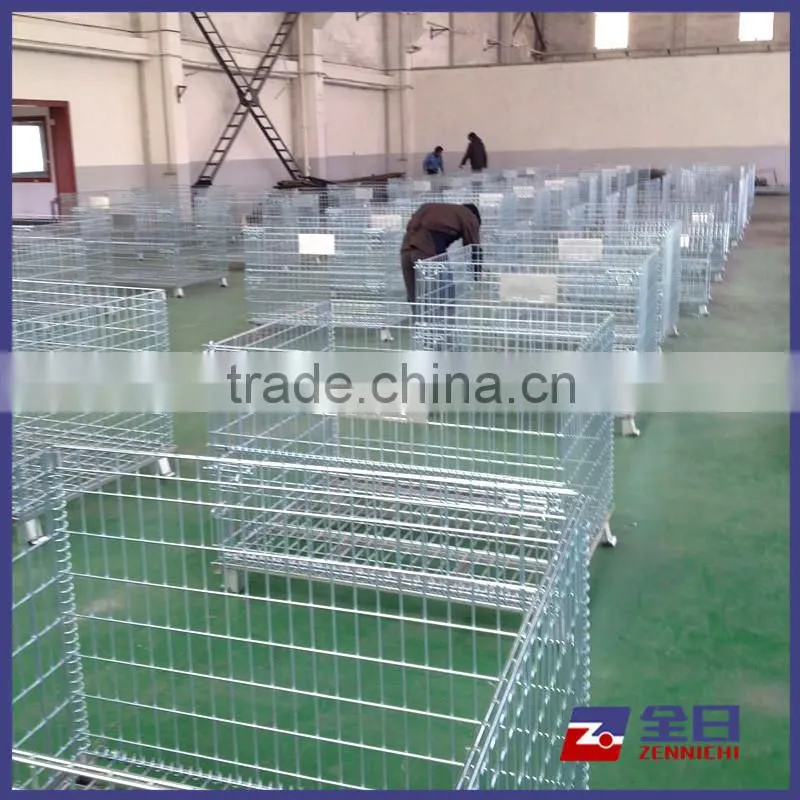 Cheap Foldable Mesh Wire Pallet with Steel Plate Cover