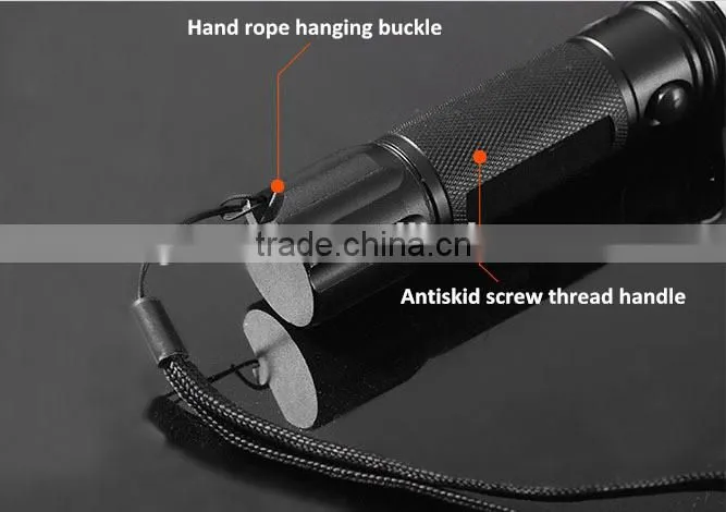 Three-speed police zoom rechargeable LED Flashlight