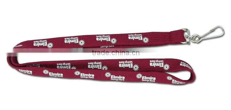 Customk tubular lanyard / flat lanyard strap / narrow lanyard with J hook