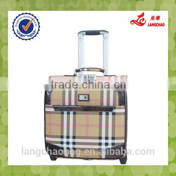 Newly Design PVC material 16 Inch Aluminum Real Push Trolley Wholesale Type Boarding Luggage
