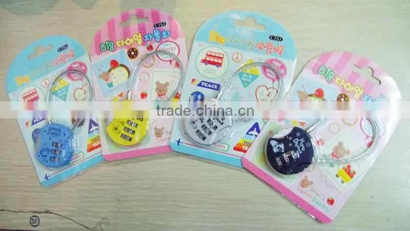 Top Sale Retractable Steel Caable Lock Combination Lock Diary