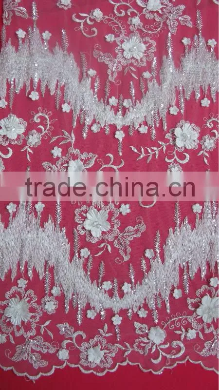 Beautiful design 3d birdal fabric and lace