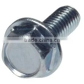Zinc Plated Full Threaded Unslotted Hex Washer Head Machine Screw