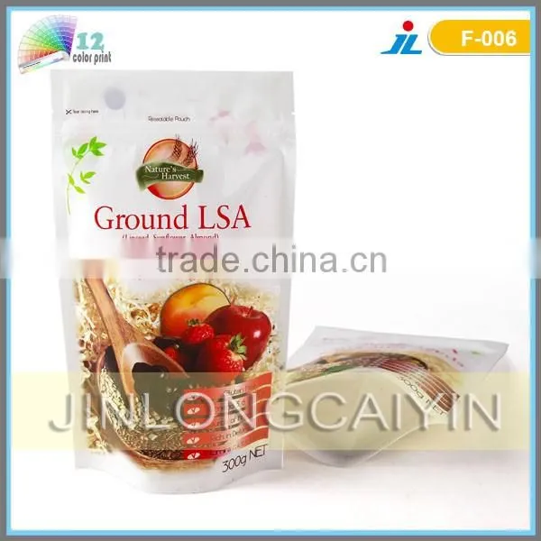 Manufacturer wholesale zipper top bag, laminated plastic food packing bag