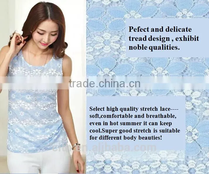 100% polyester inelastic knitted lace fabric for shoes