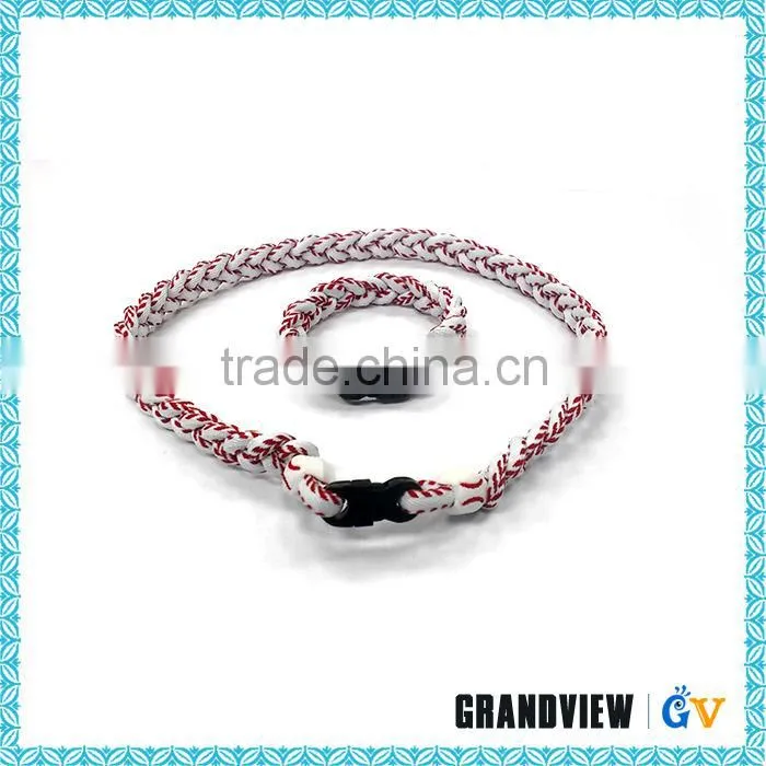 2015 braided rope custom titanium baseball necklace
