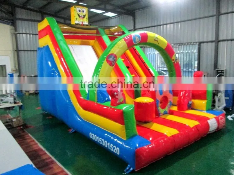 Lanqu spongebob inflatable slide for sale