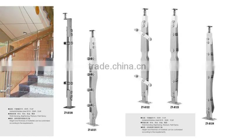 Balcony railing Stair railing tempered glass railing design for stair and veranda