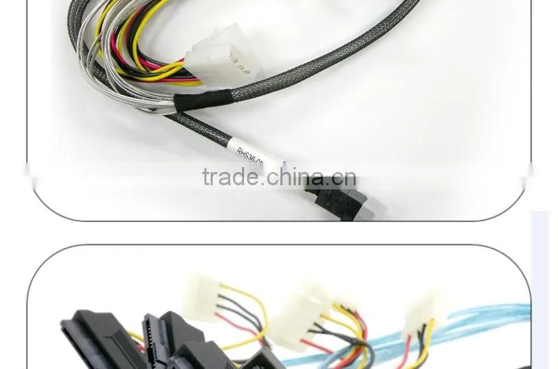 1 Meter Internal Mini SAS HD SFF-8643 to 4 x 29-Pin SAS SFF-8482 Cable