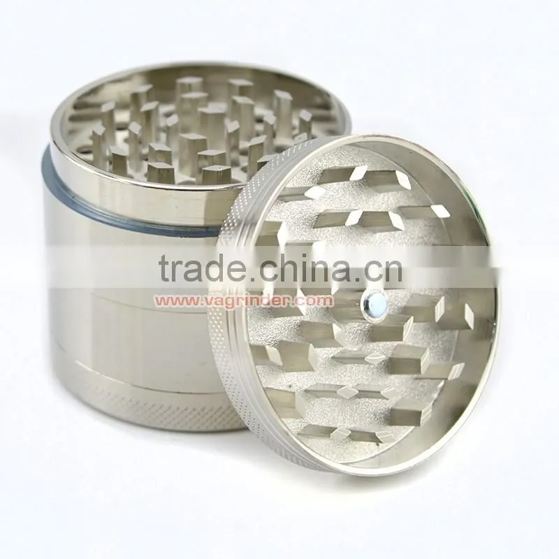 Premium Herb Grinder - 4 Piece With Pollen Catcher - Travel Bag & Cleaning Brush - Tobacco Grinder - Spice Grinder (Gunmetal)