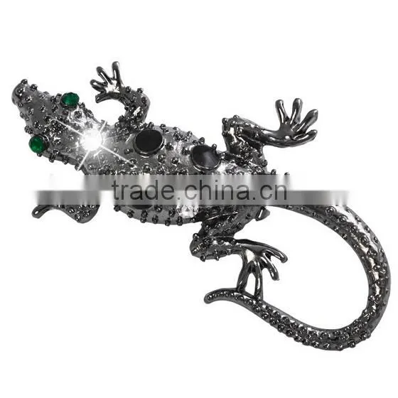 Alloy lizard crystal rhinestone animal stone brooch