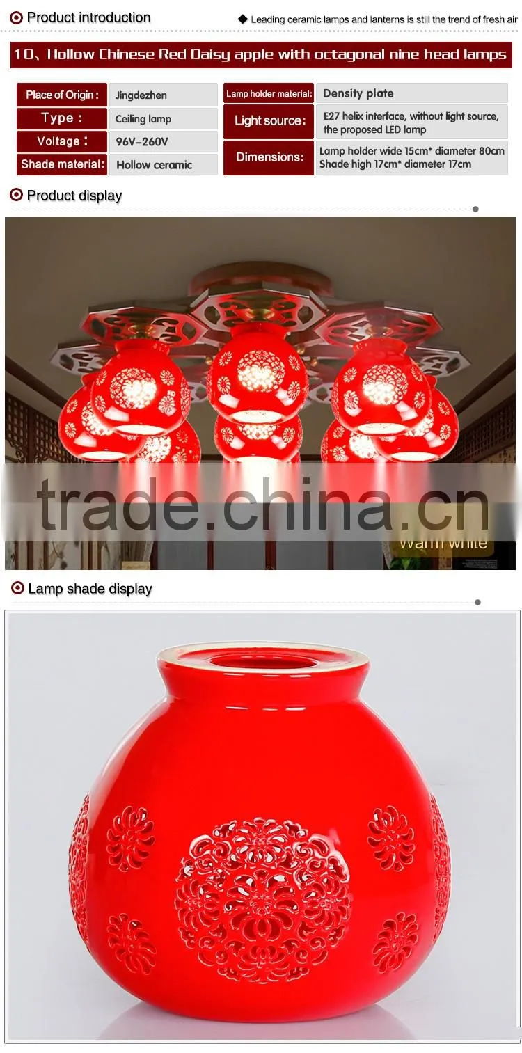 LED Morden Ceiling Light Beautiful Chandelier Jingdezhen Porcelain Light 9Head for Dining Bedroom Hotel Ceramic Lamp