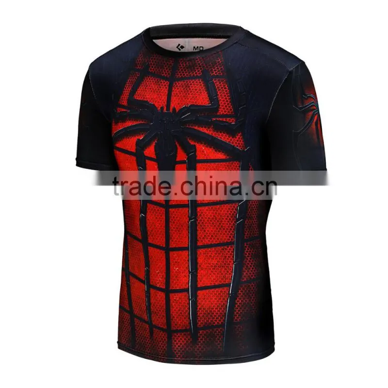 Summer Compression 3d T-shirt Superman Spiderman T Shirt Men Fashion Funny Casual Tshirt