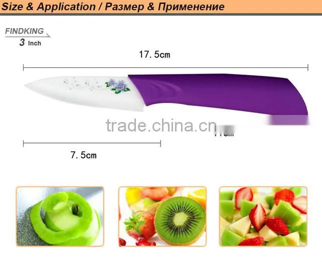 FINDKING Hot High Quality Flower Painted Zirconia Ceramic fruit set 3" 5" inch+Covers