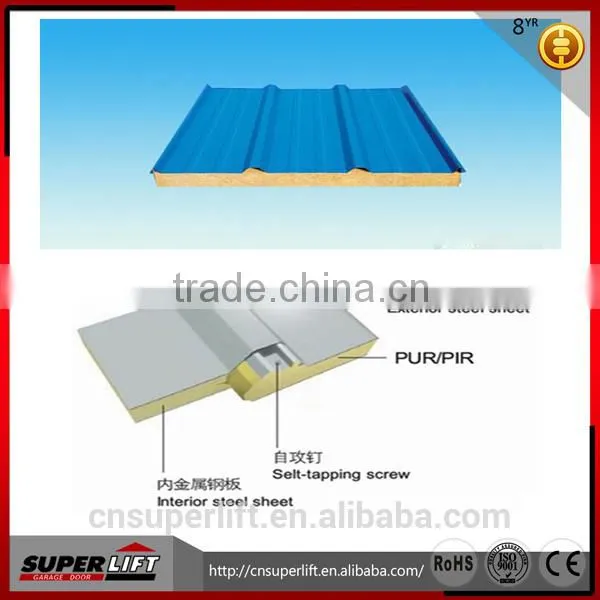 small weight insulated Polyurethane sandwich roof panel