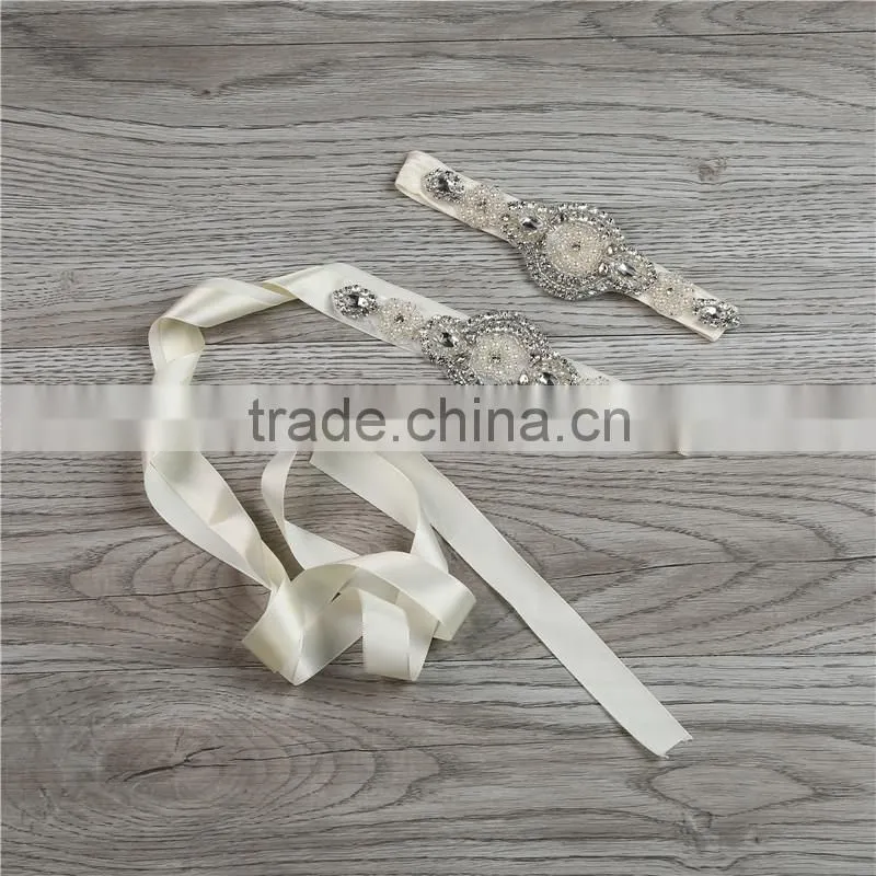 Hot Sale European Designs Lace Beads Baby Girl Headbands Lovely Girl Headwear Elastic Knot Headbands