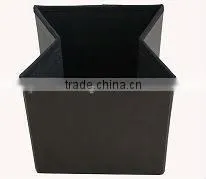 Stronger!! Black PVC Leather folding storage ottoman