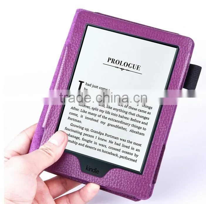 Litchi Pattern PU Leather Case for 2016 New Kindle 6" e-Reader, 6inch Leather Case for e-Reader New Kindle 2016