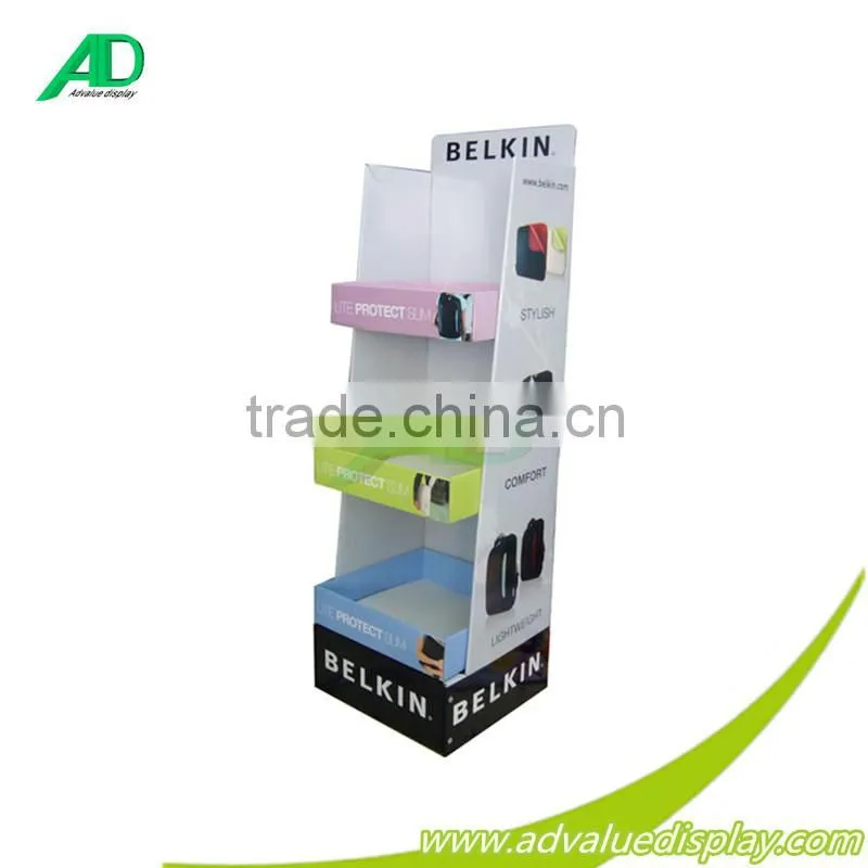 Colorful tray cardboard display with strong solid paperboard tray for supermarket advertising hot sales