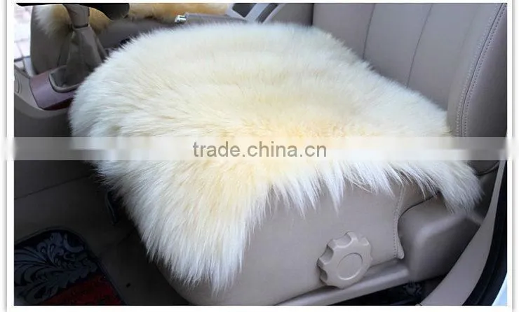 White Color Winter Australian Sheep Fur Seat Cushion