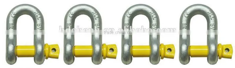 Drop forged hardware tempered alloy steel/carbon steel lifting hoist DW shape high strength shackle(alloy steel)