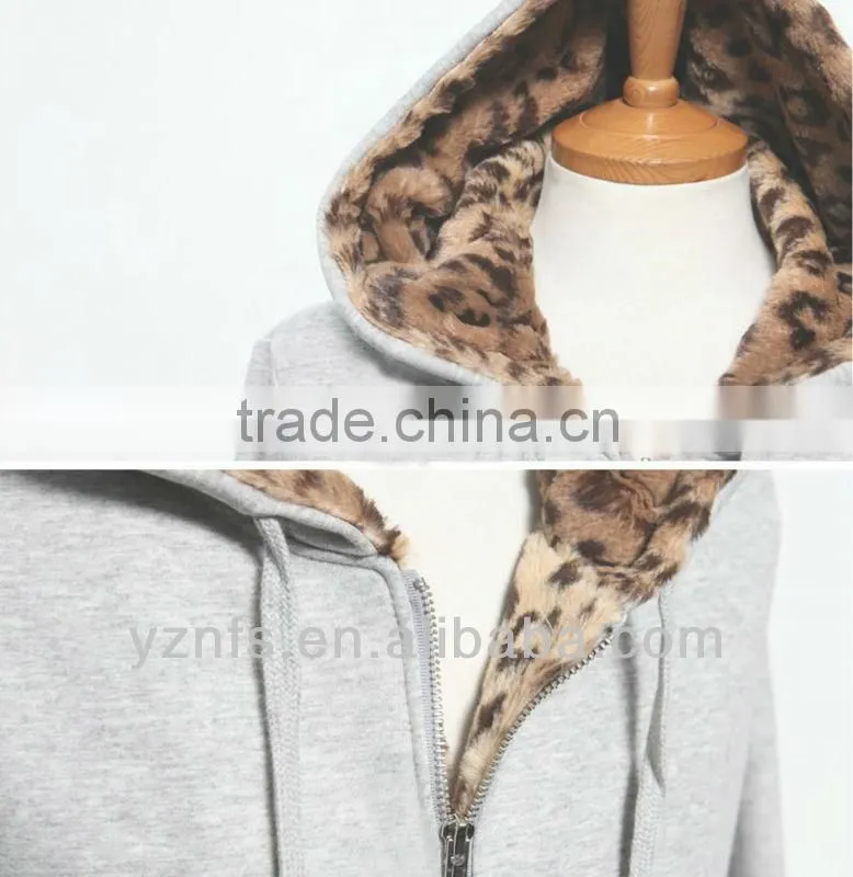 Mens Warm Thick Fleece Fur Hoodie Zip Up OEM Sweatshirt