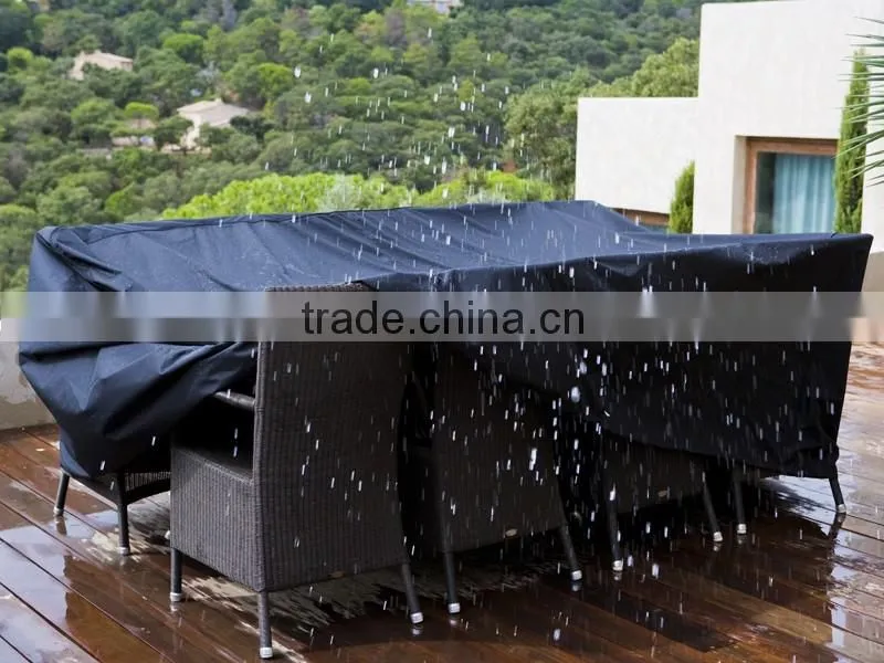 PU backed polyester outdoor home garden waterproof rectangle table cover
