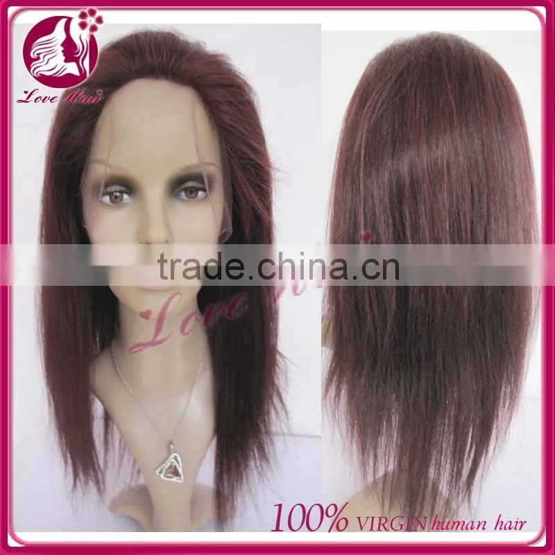Factory wholesale natural looking hair wig 100% virgin brazilian hair lace front wig