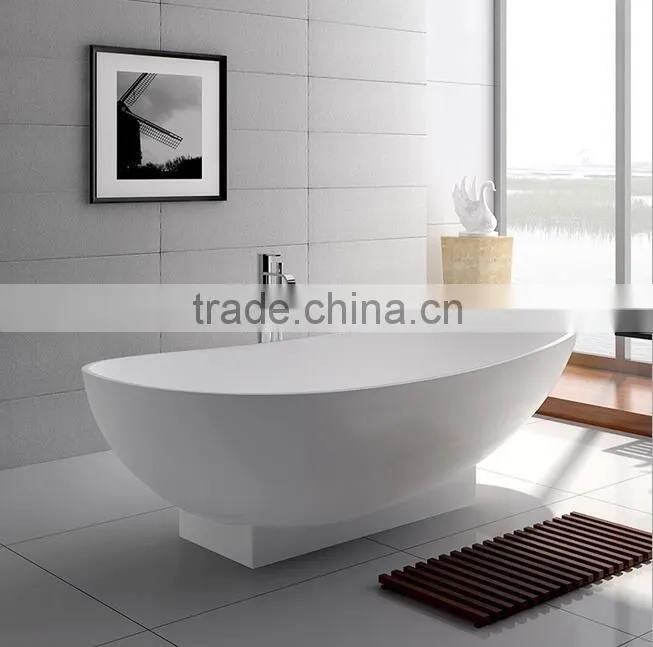 Italia classic design natural stone and resin stone round bathtub for bathroom furniture,freestanding solid surface bathtub