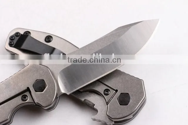 OEM grey Titanium alloy folding camping knife
