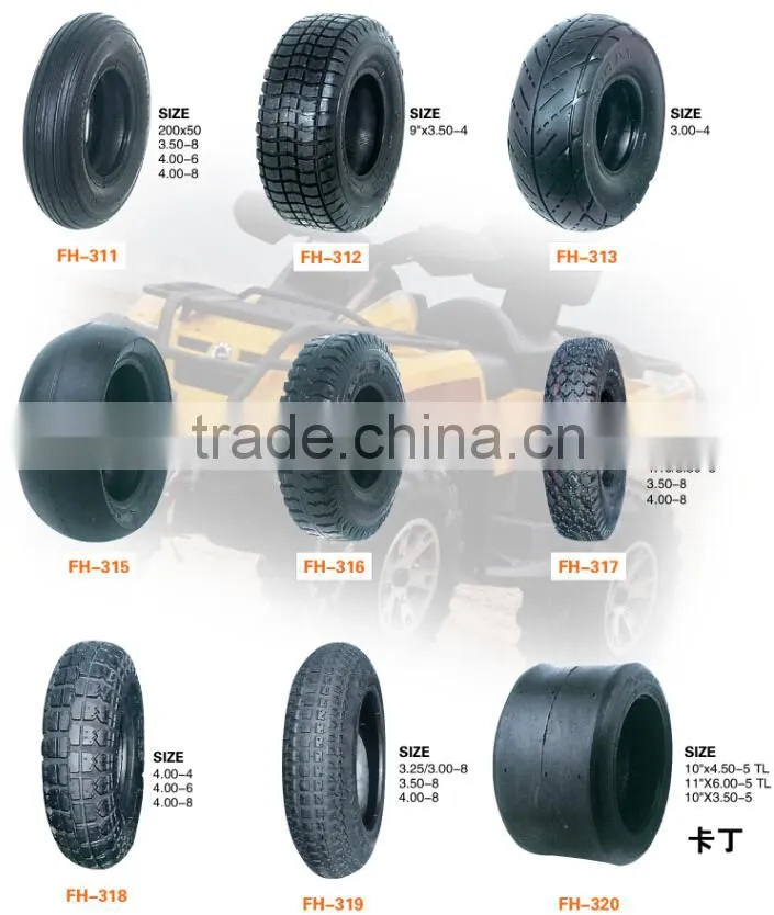 go kart rim and tire 4.50-5,6.00-8,3.50-5 go kart tires