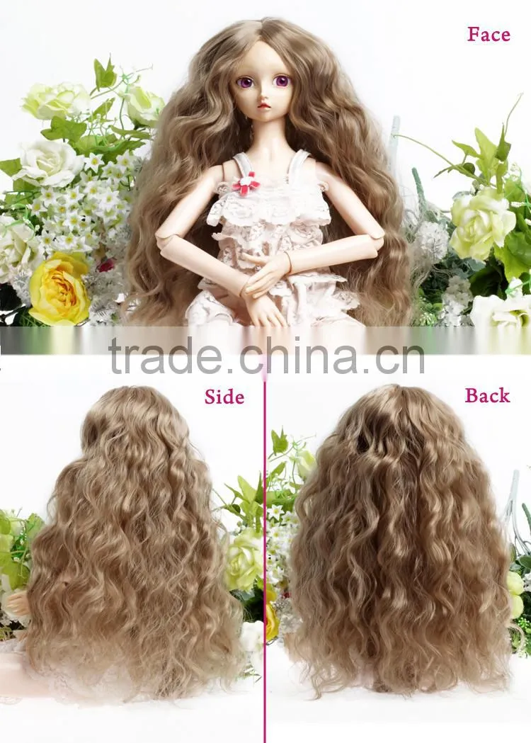 China wig factory long cheap curly blonde baby doll bjd wigs