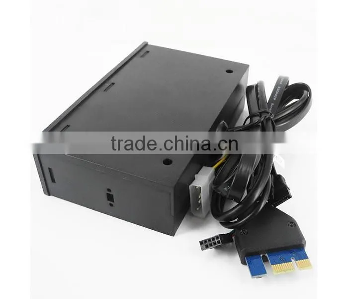 Black 5.25" Media Dashboard Front Panel PCI-E to USB 3.0 eSATA SATA card reader