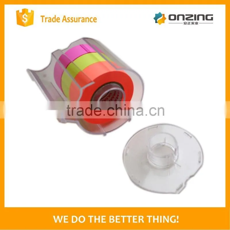 Roll sticky back notepad paper tape with dispenser