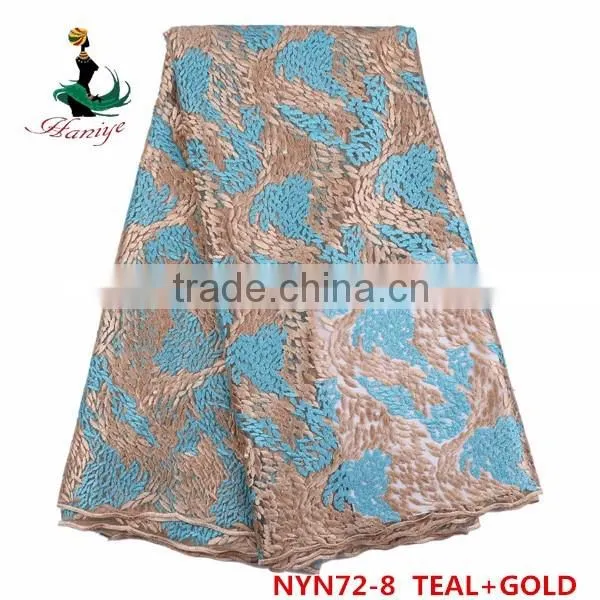 2016 Haniye new design lace french lace Tulle lace fabric for wedding and party /NYN72