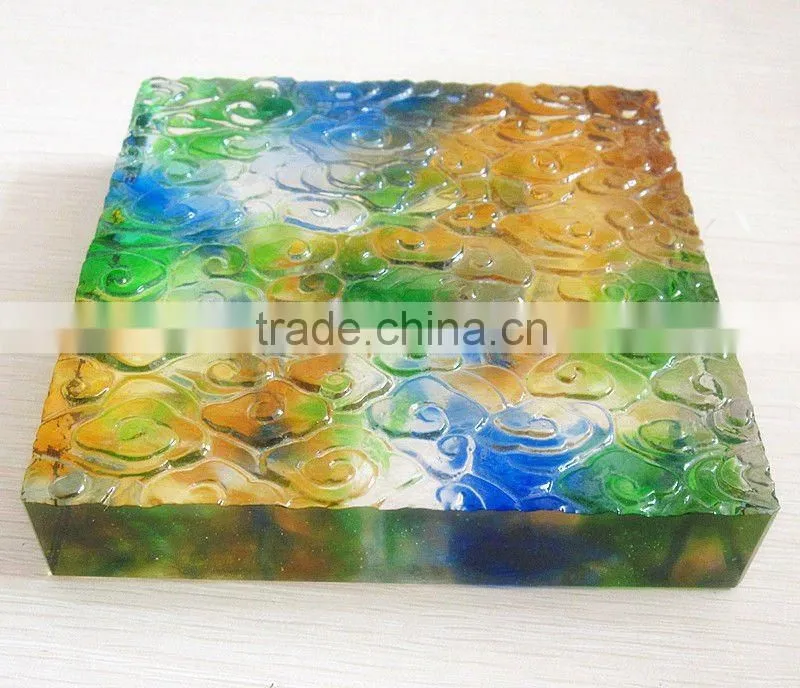 Solid block crystal tiles for decoration