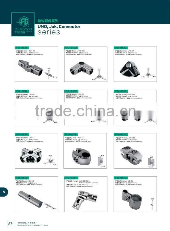 tube support/rail support hardware fittings/wardrobe hardware accessories