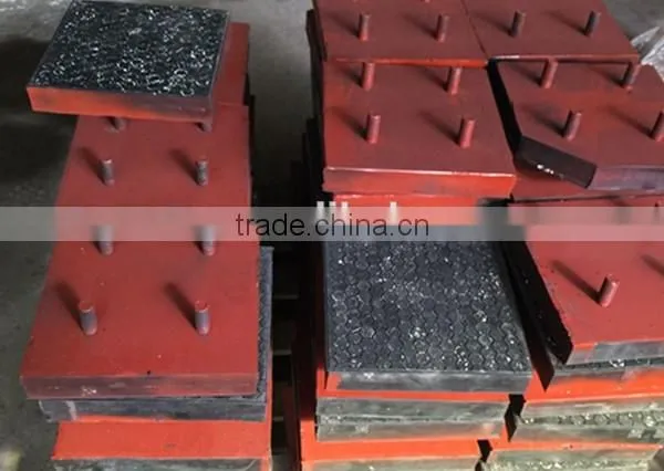 500 X 500mm Ceramic rubber wear liner with CN layer