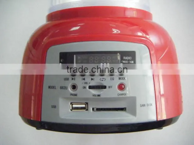 Rechargeable camping light with MP3 Player and Radio MODEL 882U