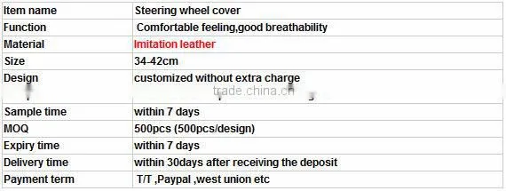 High quality leather steering wheel cover