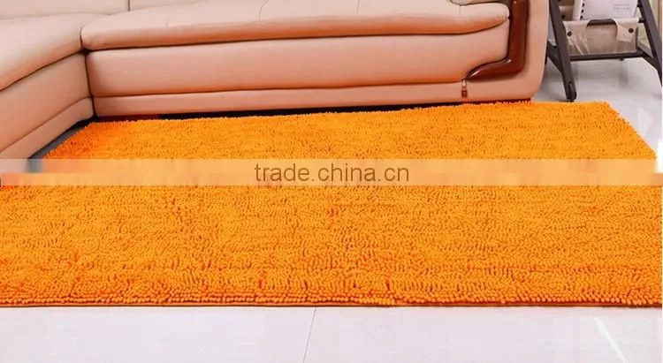 long pile polyester chenille rug