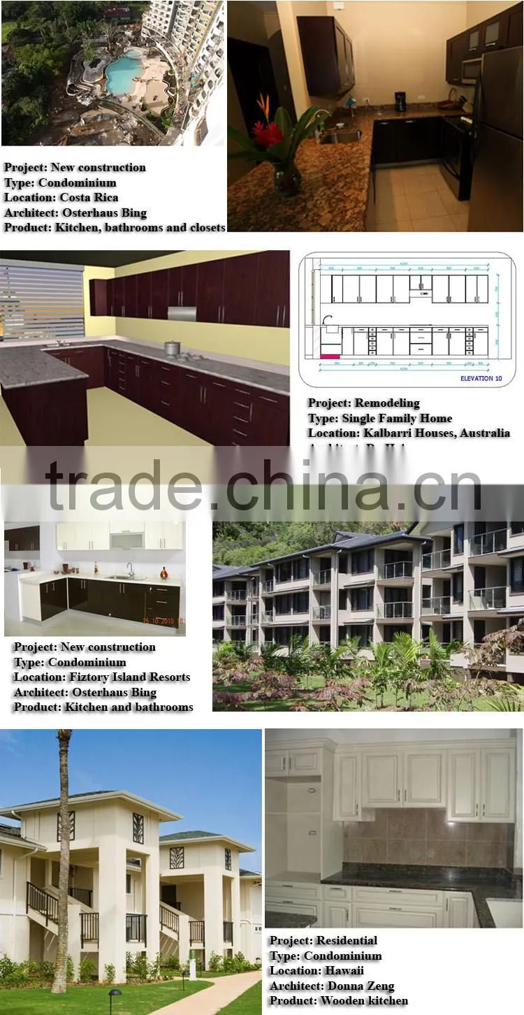 FREE 3D rendering prefab MDF kitchen cabinet with kitchen island
