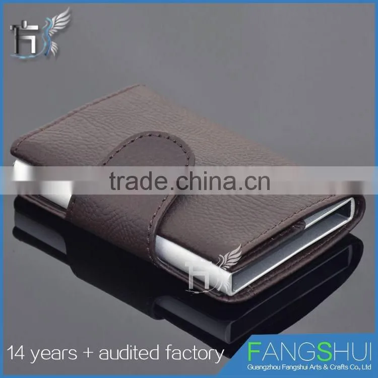 High capacity leather id card holder