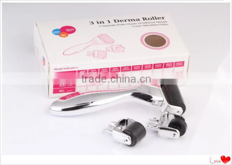 GTO original manufacture wholesale 3 in 1derma roller for eye, face and body use